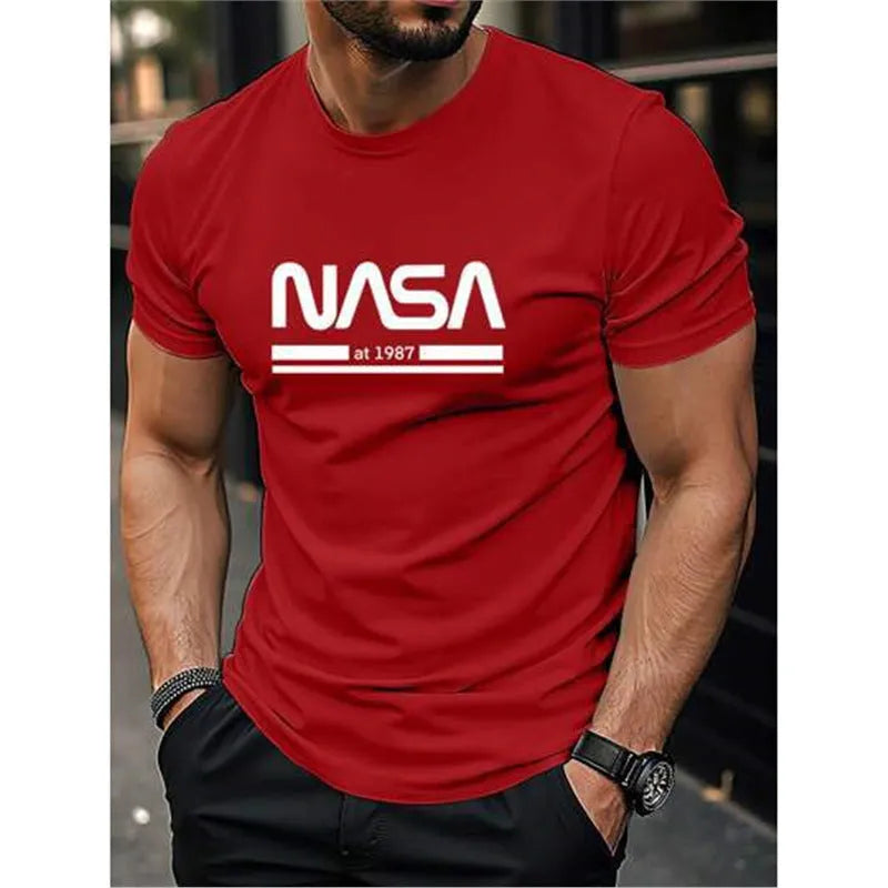 Men's slim-fit printed letters short sleeve t-shirt in multiple colour options