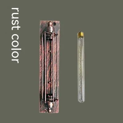 Industrial style retro iron wall lamp in black, bronze, rust or silver finish.