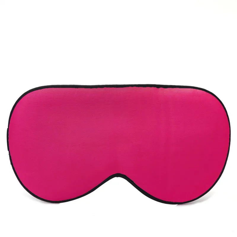 Double-sided Mulberry silk eye mask in a selection of colours including black, wine red, and ivory white.