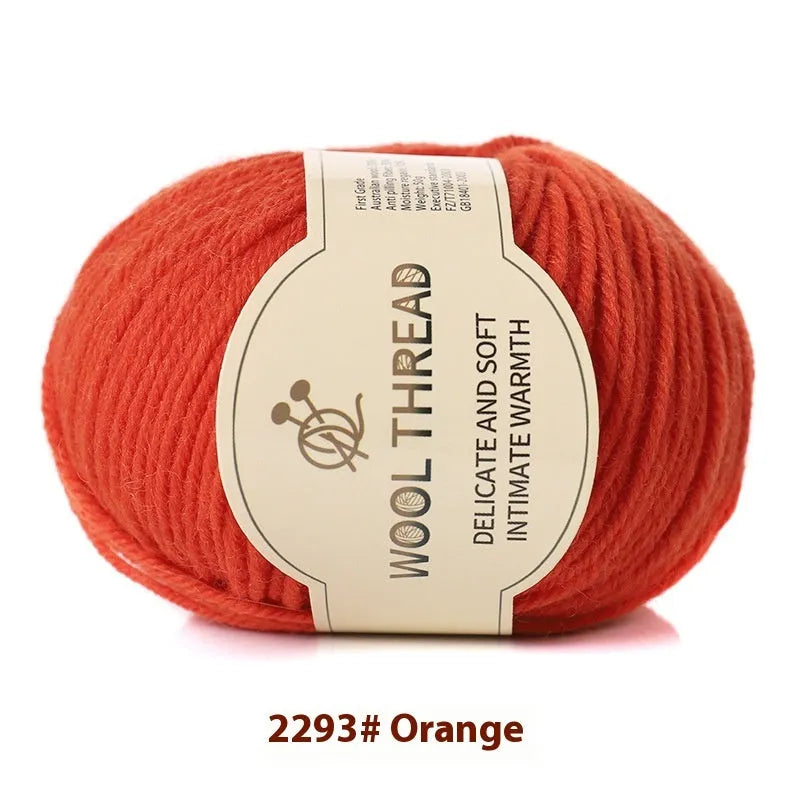 Roll of woolen knitting yarn thread for hand knitting with size 10 needles in various colour options