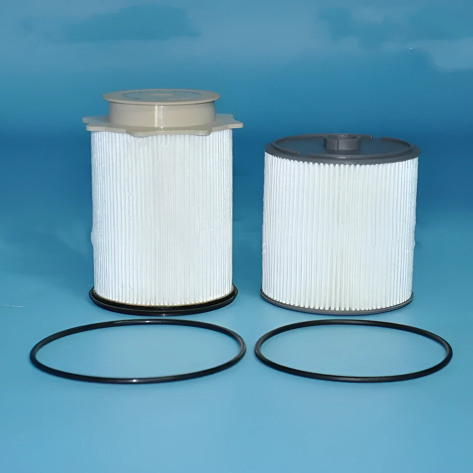 RAM 1500-5500 diesel fuel filter kit with white housing and chemical fibre filter element
