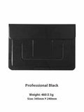 Brown and black 13.3-inch laptop bag with integrated adjustable stand bracket.