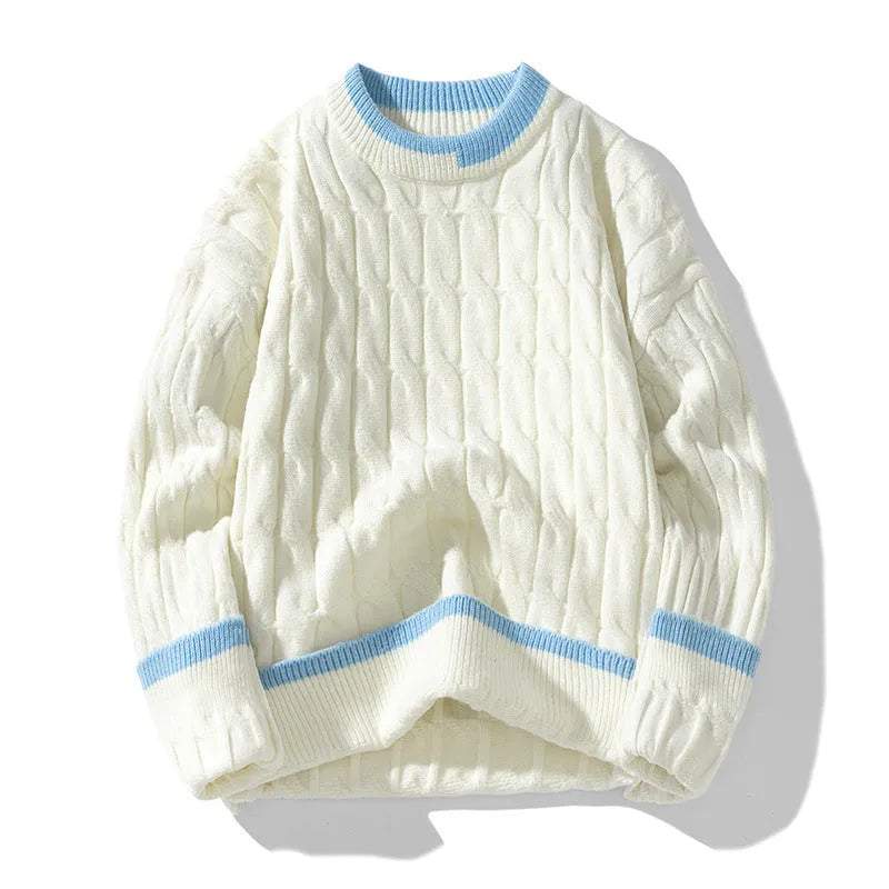 Men's two-piece modal acrylic loose fit sweater in sport style with long sleeves
