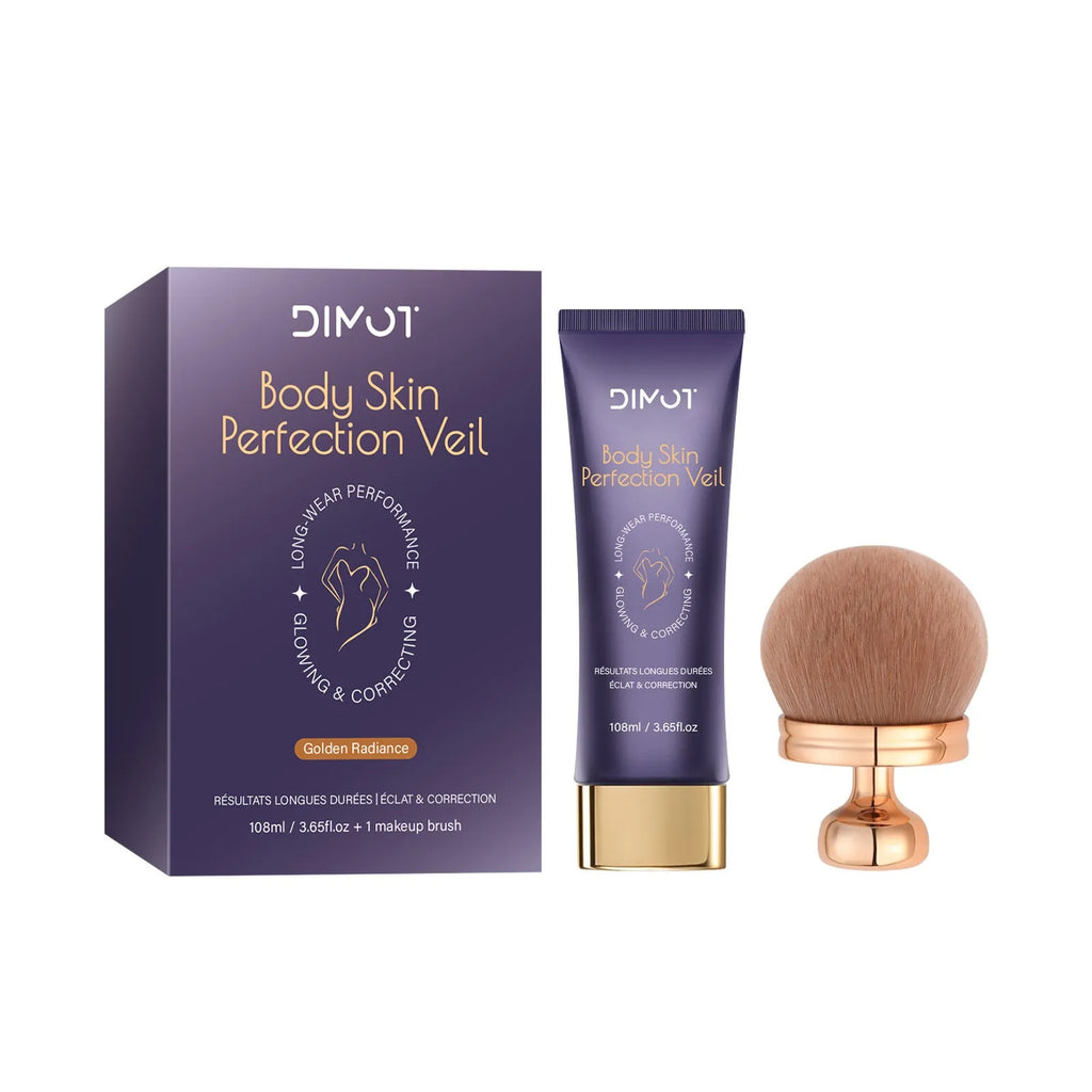 108ml jar of waterproof body concealer cream with an application brush for covering tattoos and birthmarks.