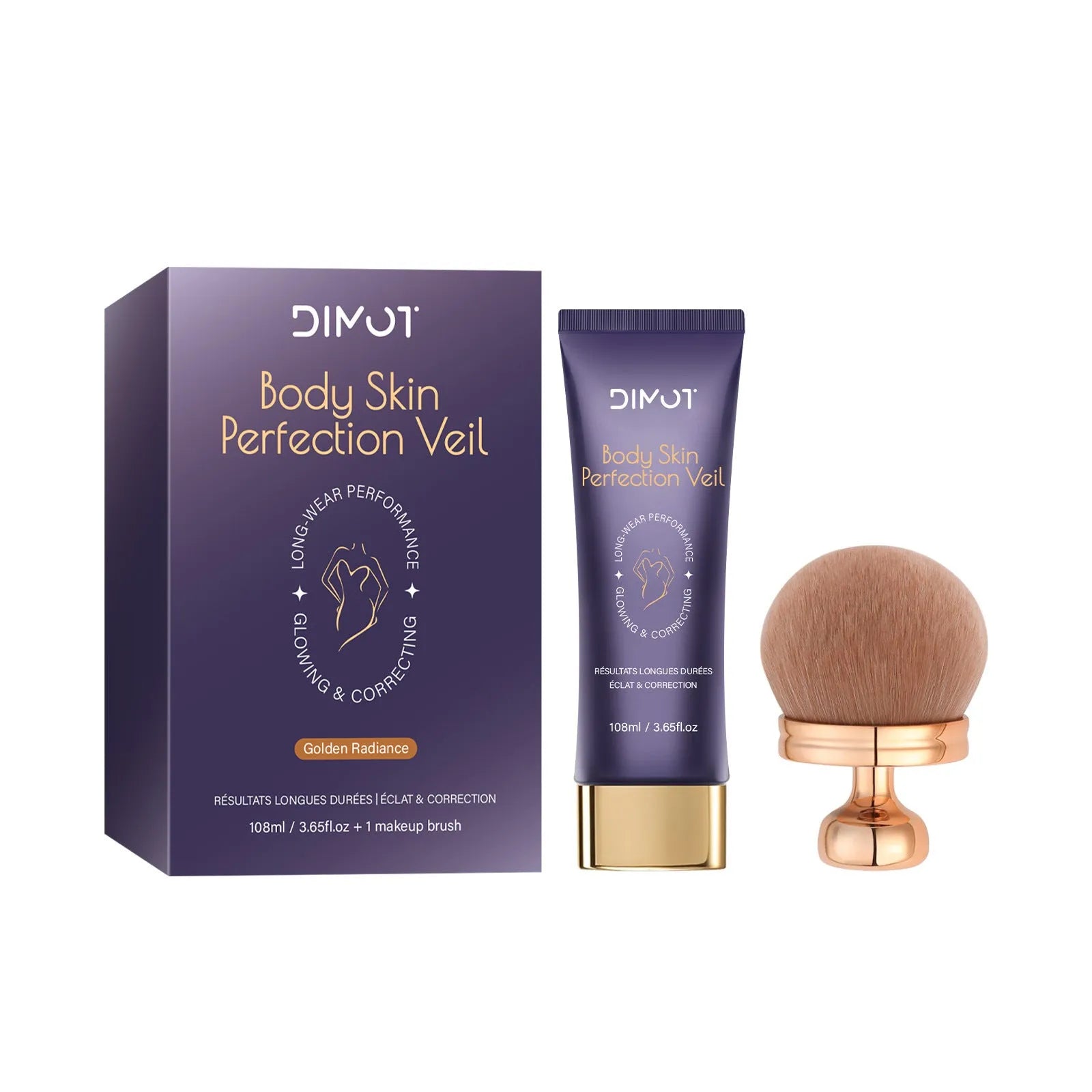 108ml jar of waterproof body concealer cream with an application brush for covering tattoos and birthmarks.