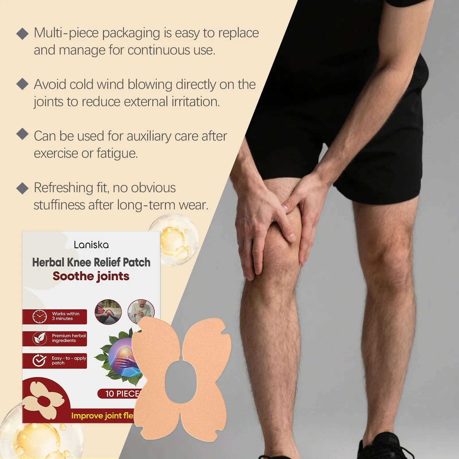 LANISKA herbal moxa leaf menthol joint nourishing adhesive bandages 10 piece pack with storage box