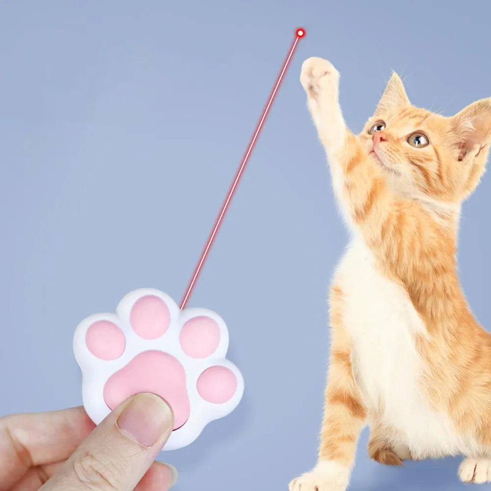 USB rechargeable infrared teaser toy for cats with keychain light function in black or pink