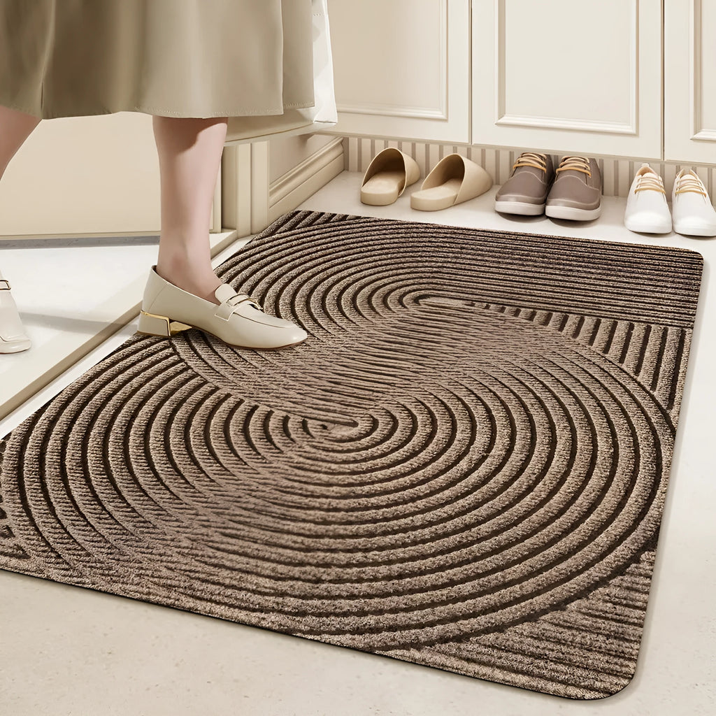 Silk ring entrance carpet with cartoon anime pattern in alien shape, 60x90cm with wire ring