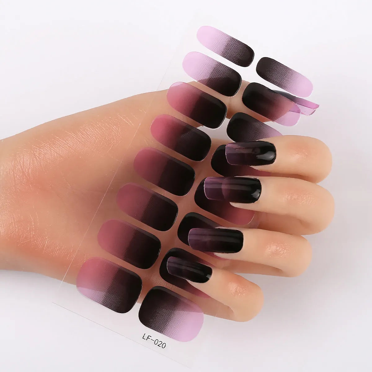 16 solid colour full nail stickers set with European and American simple designs including cross, rose, tulip patterns