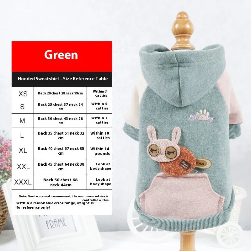 Brown cotton dog sweatshirt on a pet, showing casual fit and soft fabric texture.