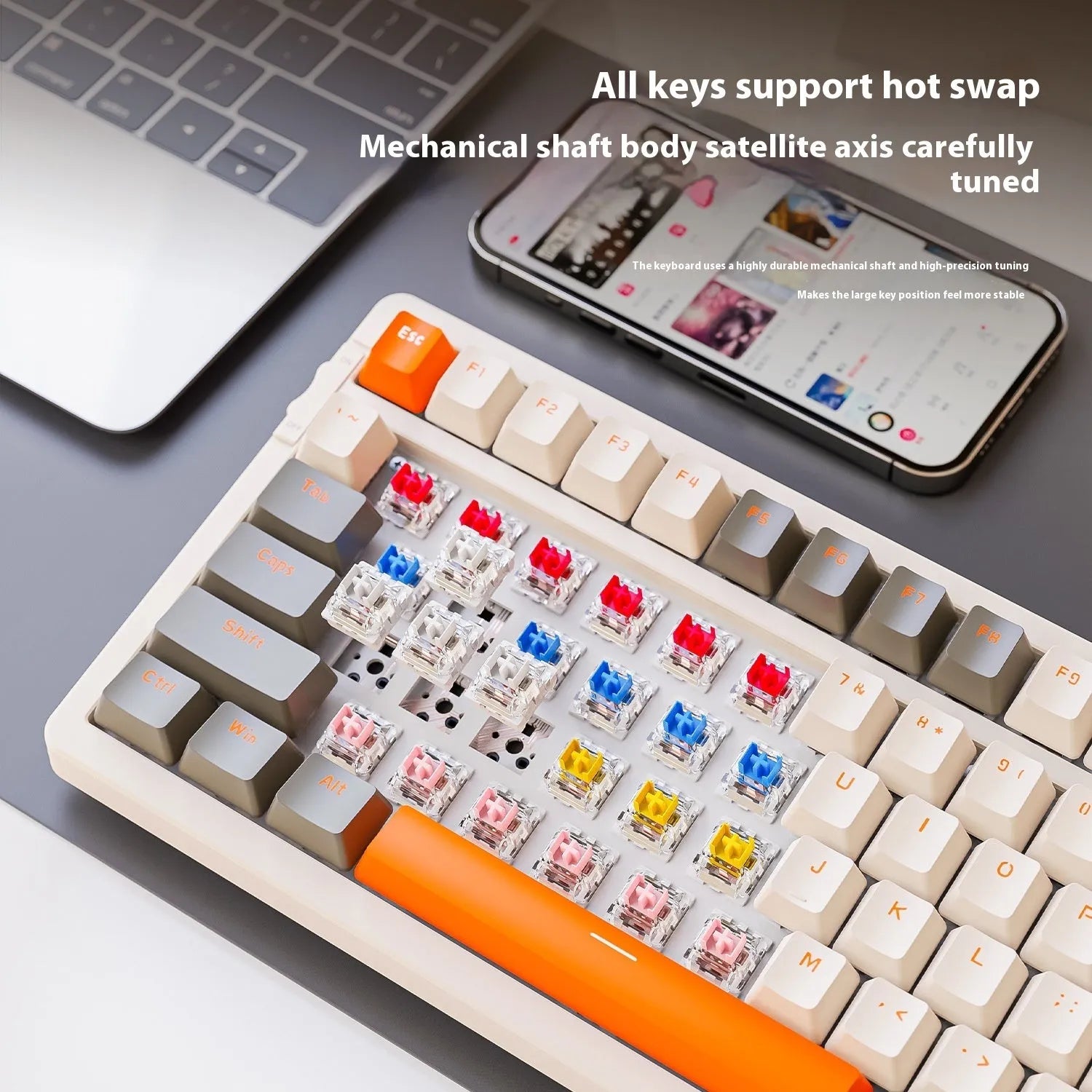 Free Wolf K96 Bluetooth dual-mode mechanical keyboard with red switches in four colour options