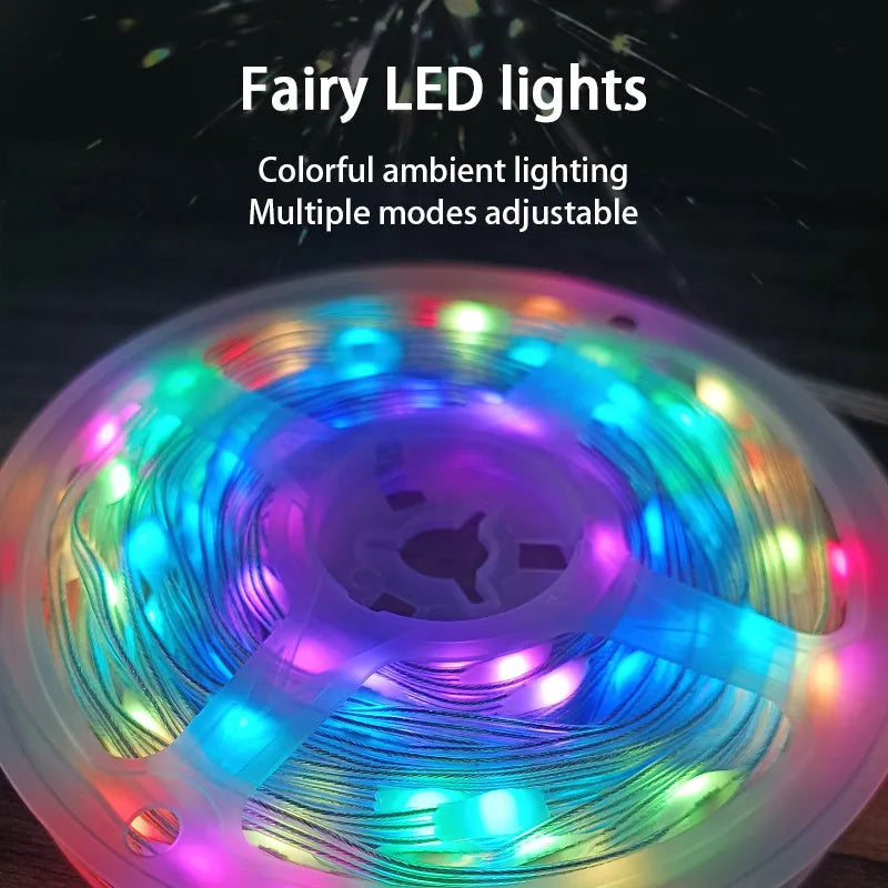 10 metre LED festival light string with 100 warm white bulbs and remote control