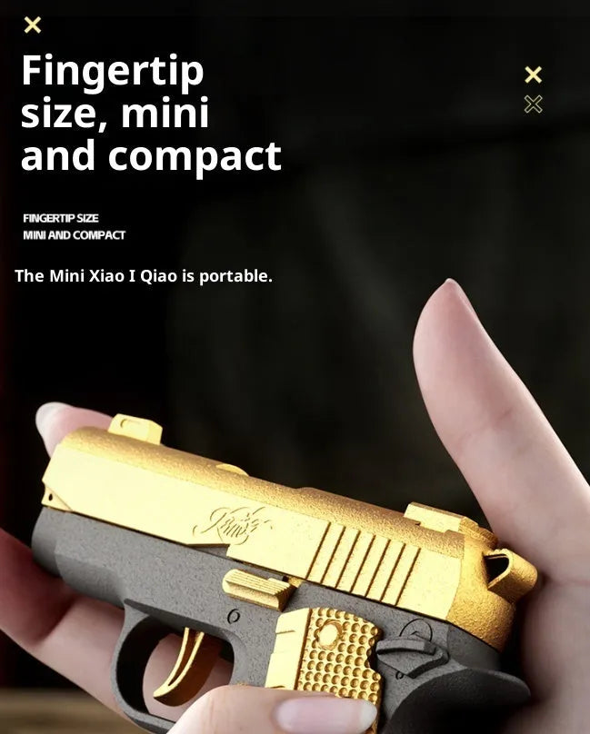 Miniature plastic toy gun 1911 with rapid-fire cartridge case ejection in Black colour option