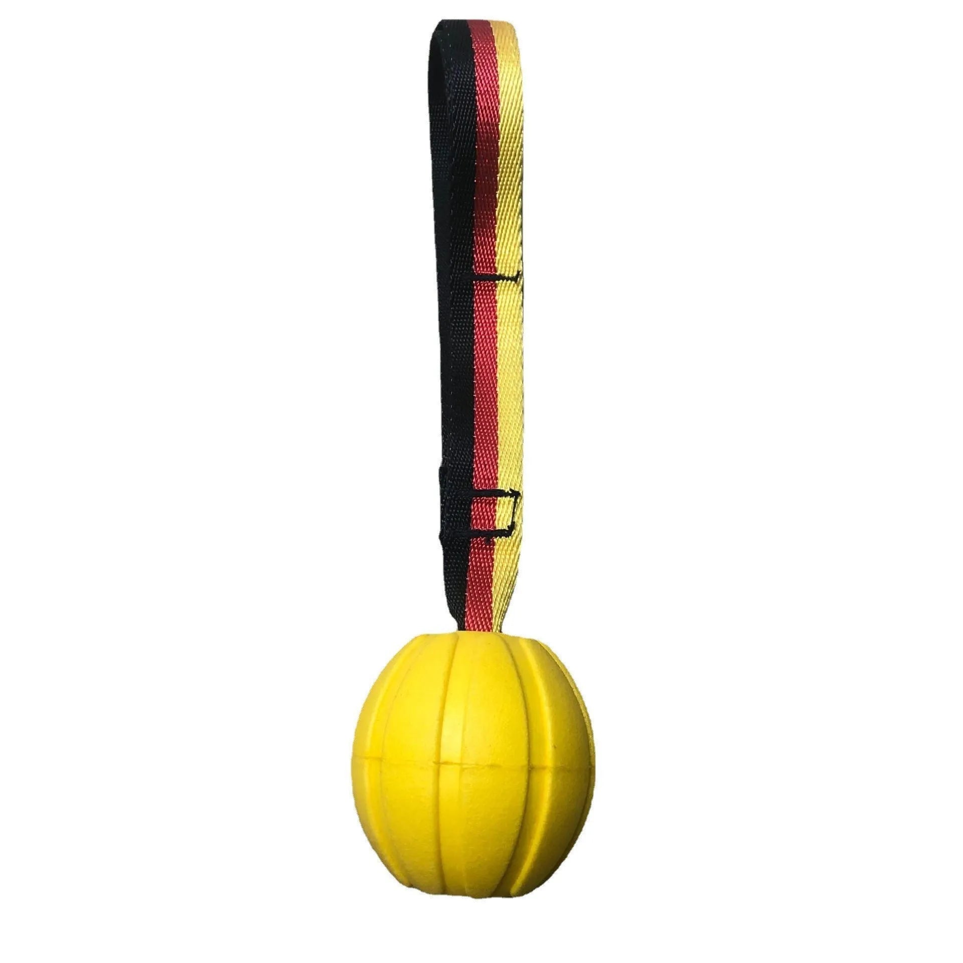 Floating EVA tether ball for dogs in camouflage or yellow colour with three diameter size options