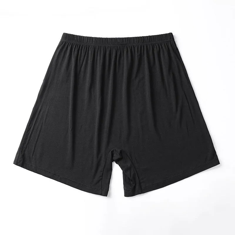 Men's solid colour modal boxers showing high waist design available in black, blue, gray and brown