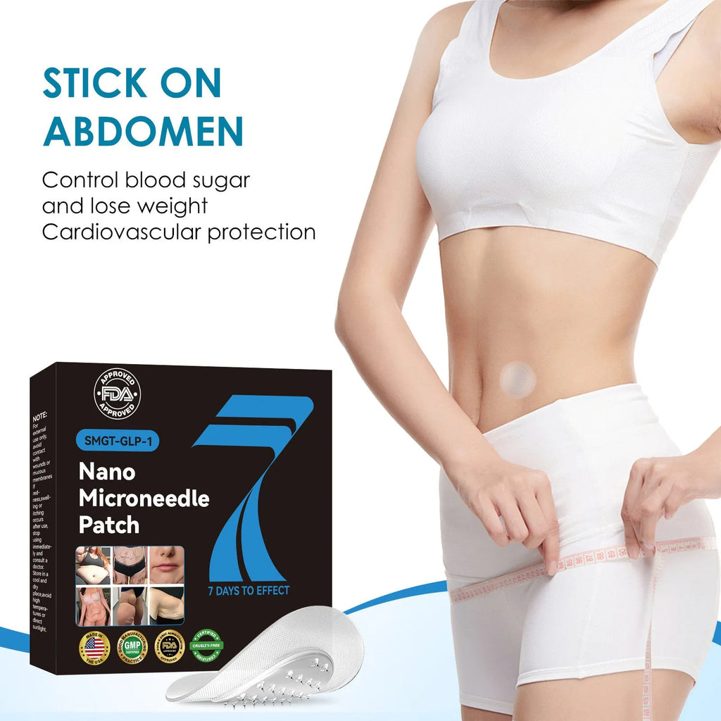 Body management paste GLP-1 compact micro needle patch – 4 tablets home use shaping stickers
