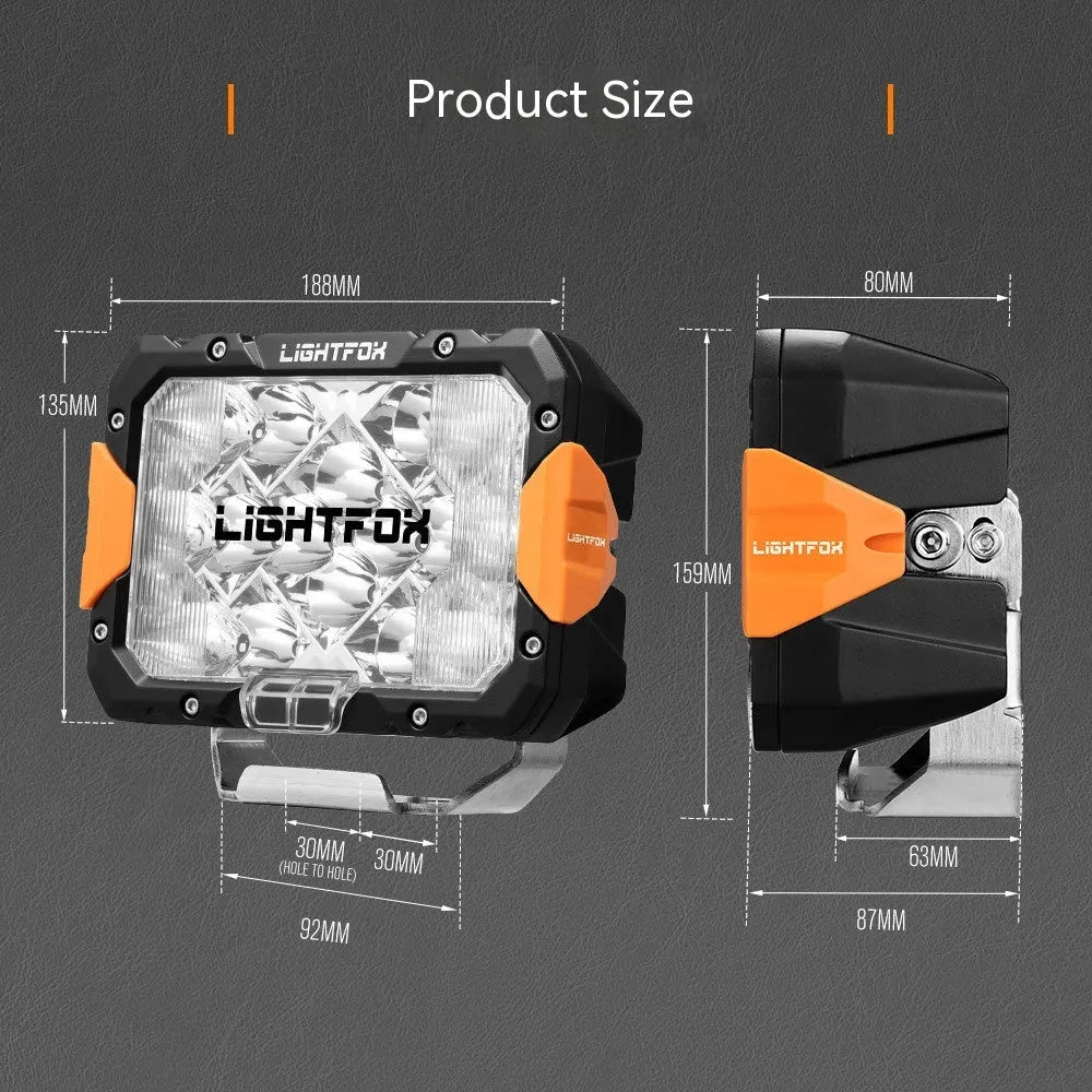 Black aluminium LED front bumper lights for off-road vehicle universal retrofit