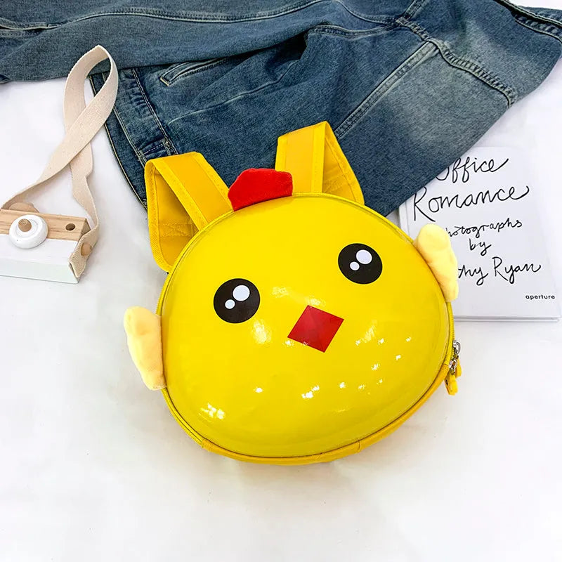 Hard shell children's backpack with cute cartoon animal design for kindergarten boys and girls