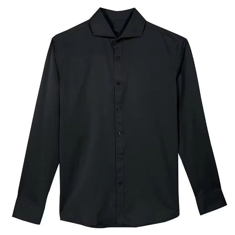 Men's Korean style slim fit cardigan shirt in polyester fabric, long sleeve design in autumn colours