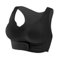 Women's cross exercise yoga bra with front buckle closure and shaping back in three colour options