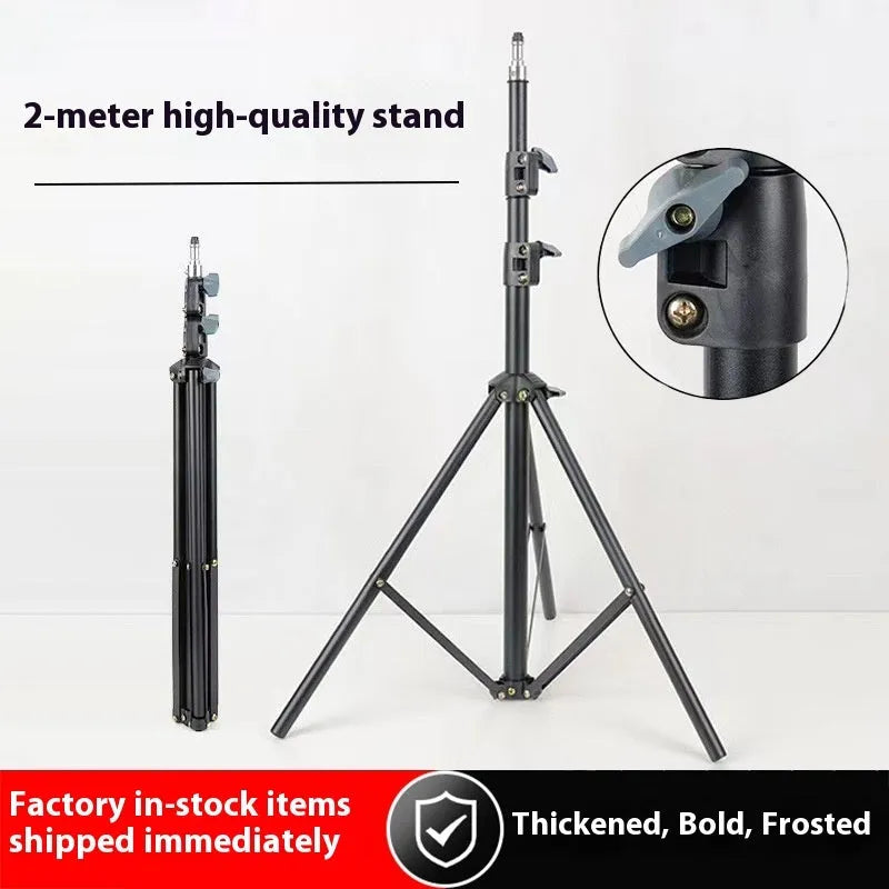 Tripod light stand for floor photography with mobile phone holder and adjustable height options