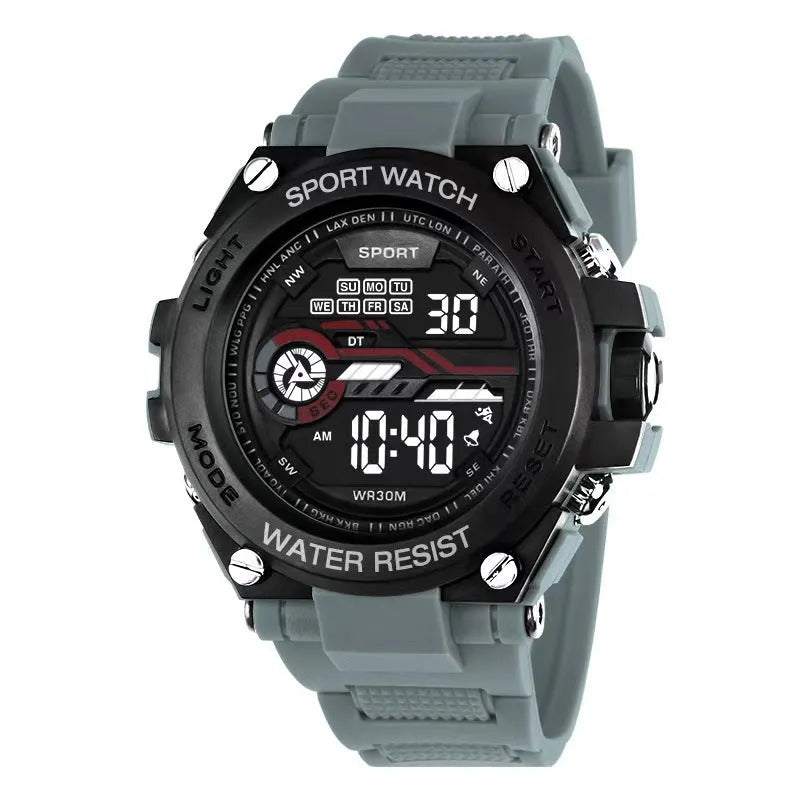 Fashion digital electronic watch for teenagers shown in one of ten available colour variants