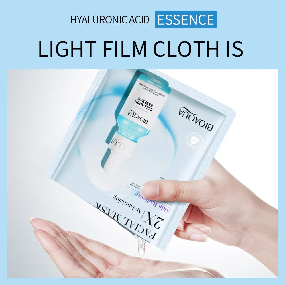 White gel collagen face sheet mask 30g with hyaluronic acid for moisturising and firming general skin types