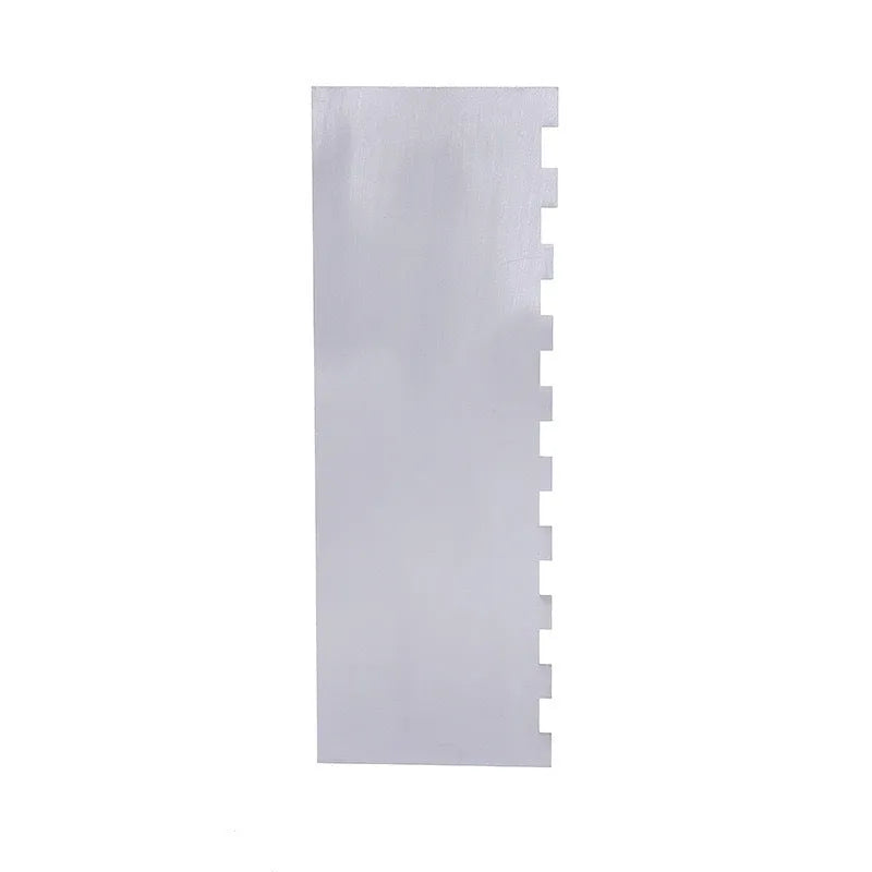 Stainless steel cream scraper cake decorating tool with polygon pattern edge