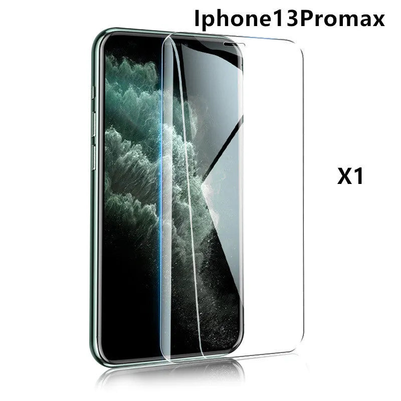 Tempered glass screen protector with 9H hardness for smartphones on a clean surface.