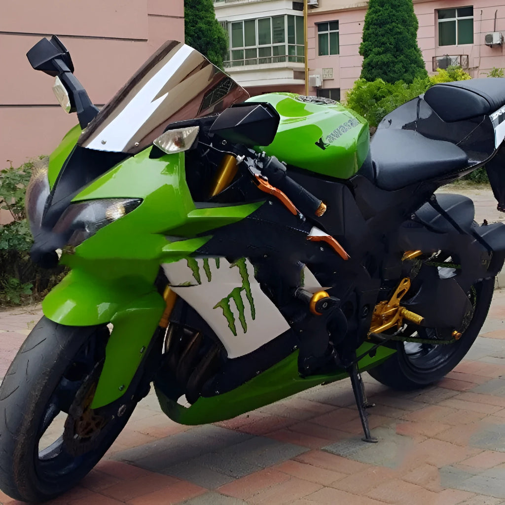 Blue and Brown motorcycle windscreen for Kawasaki ZX-6R 636 and ZX-10R sport bikes
