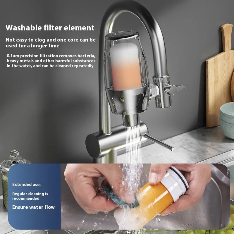 Ceramic water filter element for faucet-mounted purification system