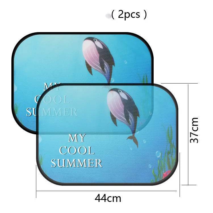 Electrostatic adsorption car side window sunshade with animal design