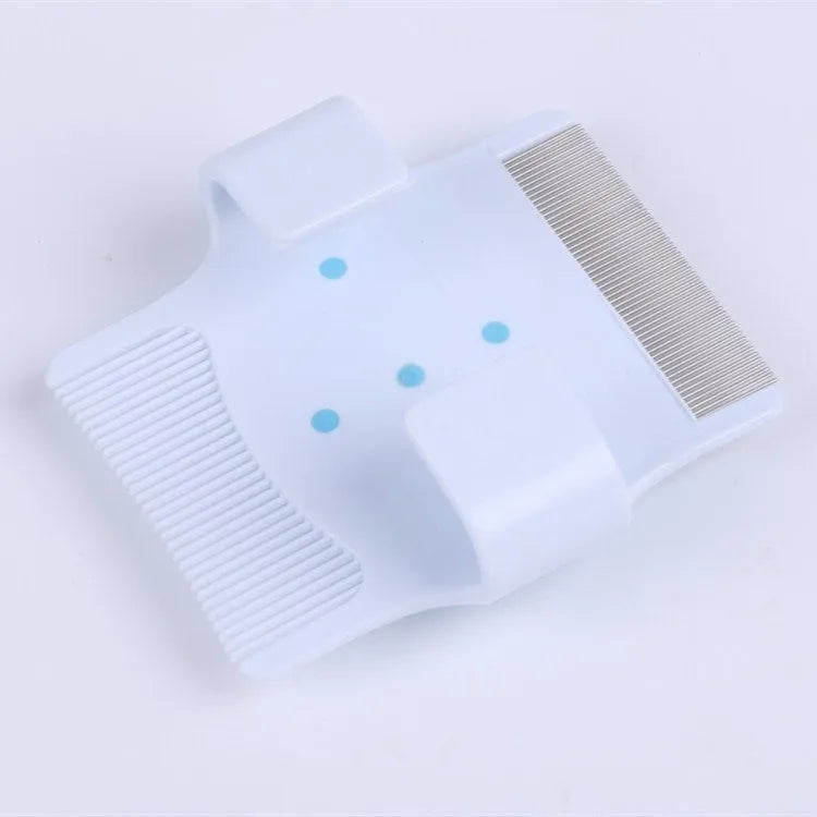 Blue multifunctional pet comb grooming tool with floating teeth for hair removal and massage function