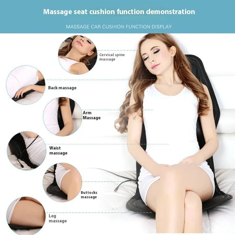Black heating massage mat for infrared physiotherapy with variable speed control