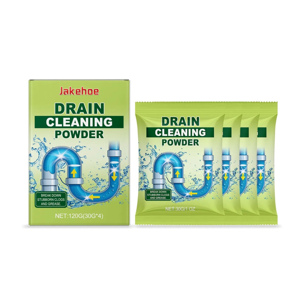 120g pack of drain cleaning powder for unblocking sinks and pipes.