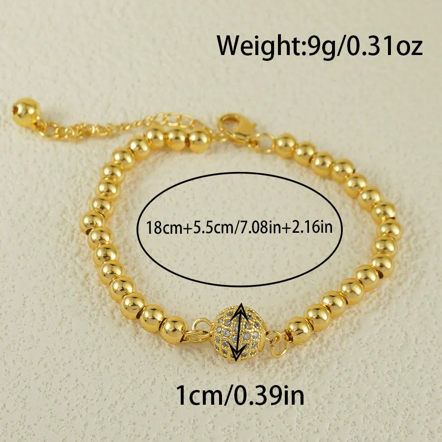 Copper bracelet with zircon stones in Arabic style design featuring heart shape details