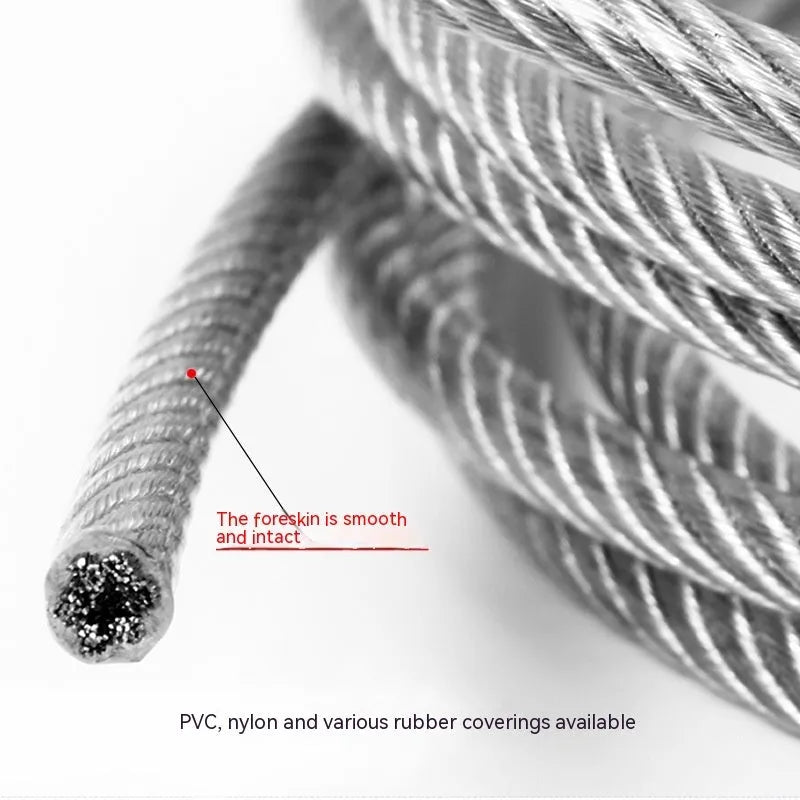 304 stainless steel coated security wire rope in multiple diameters for anti-theft protection