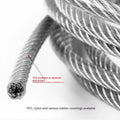 304 stainless steel coated security wire rope in multiple diameters for anti-theft protection