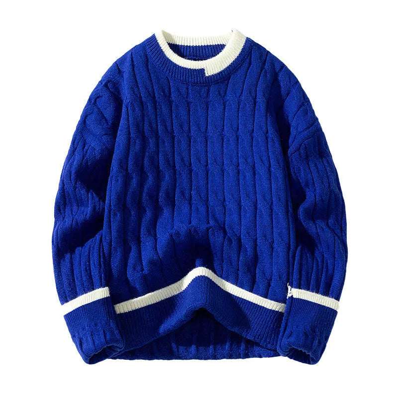 Men's two-piece modal acrylic loose fit sweater in sport style with long sleeves