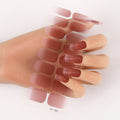 16 solid colour full nail stickers set with European and American simple designs including cross, rose, tulip patterns