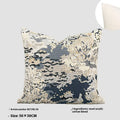 French style antique blue wool blend floral pattern cushion cover in 30×50cm or 50×50cm sizes