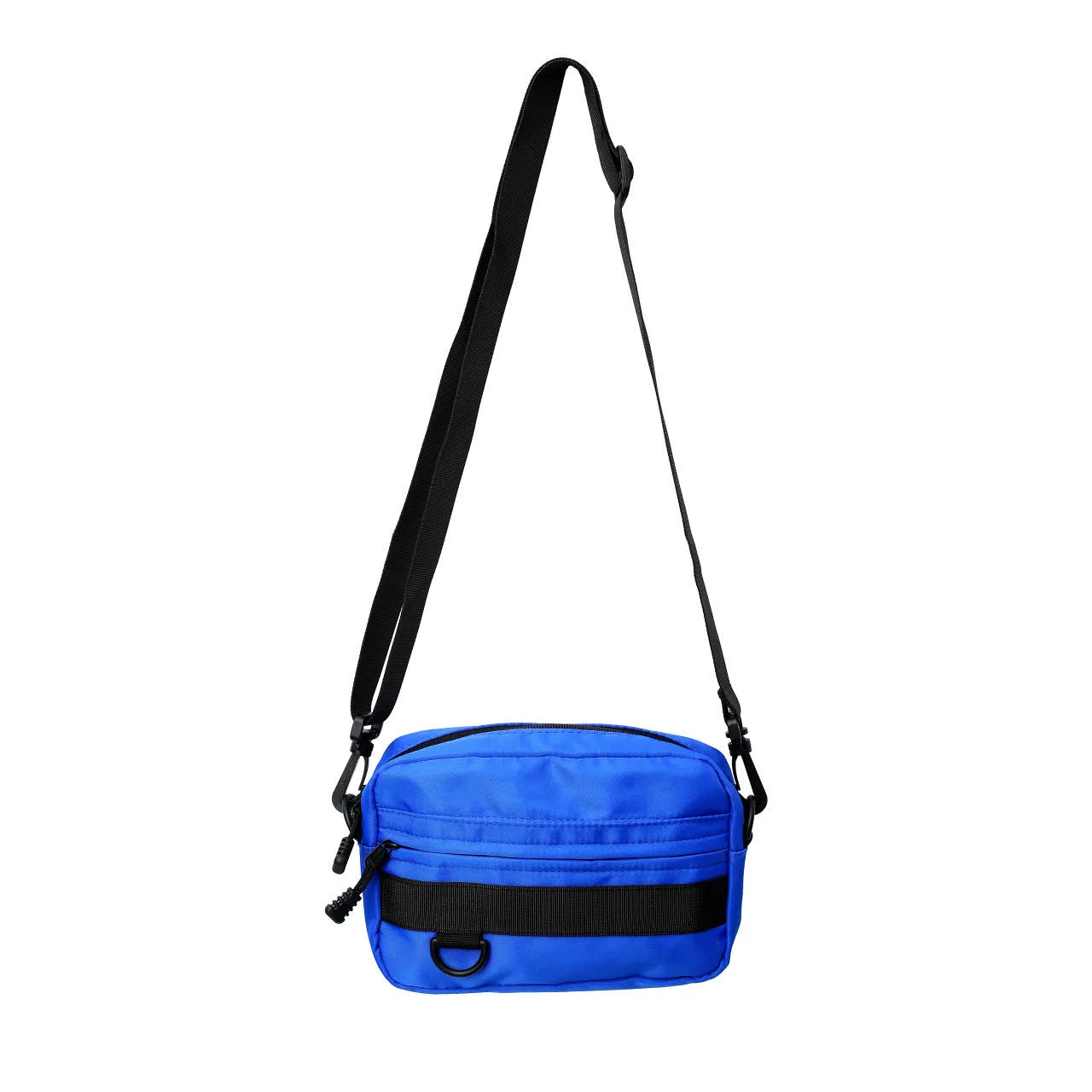 Men's street style nylon messenger bag with crossbody strap in solid colour