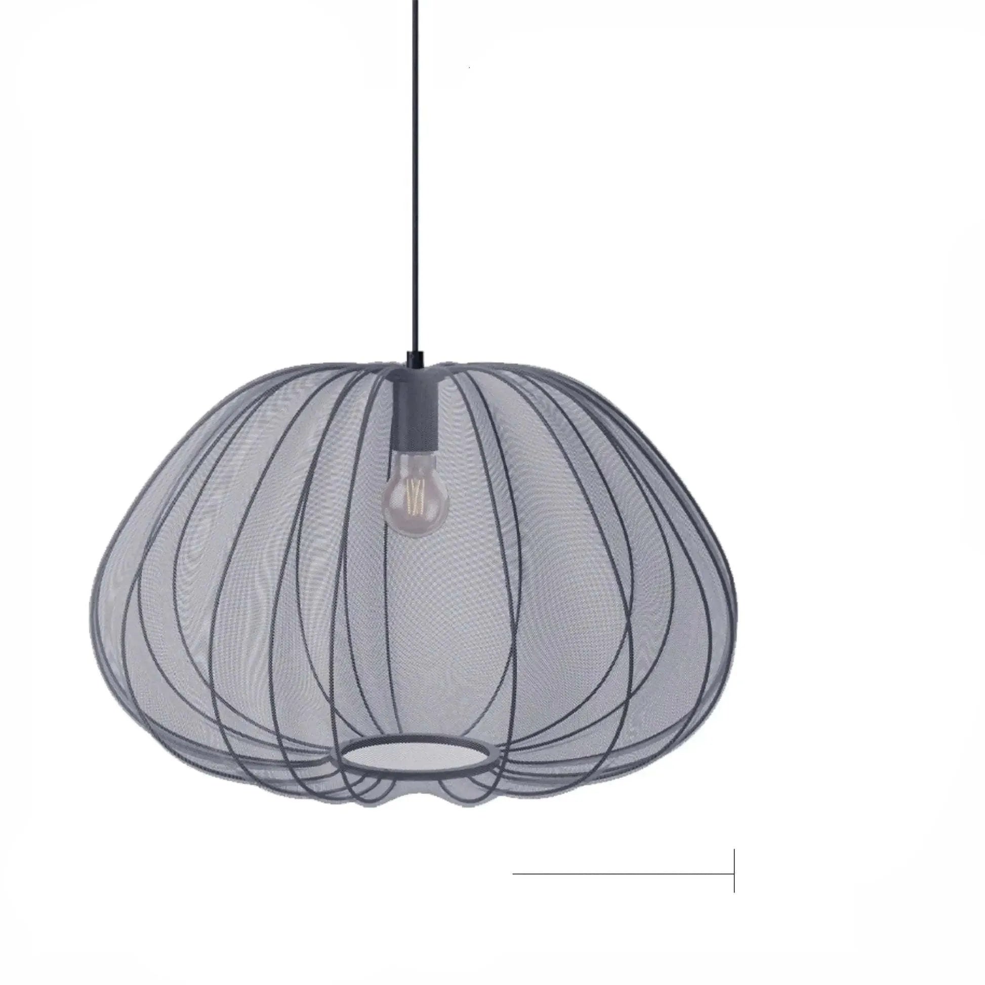 Japanese style net pumpkin ceiling lamp with branch design in iron construction
