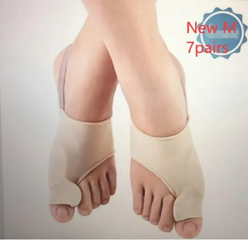 Corrective toe socks with silicone gel toe separator and bunion pad on a stretch fabric base.