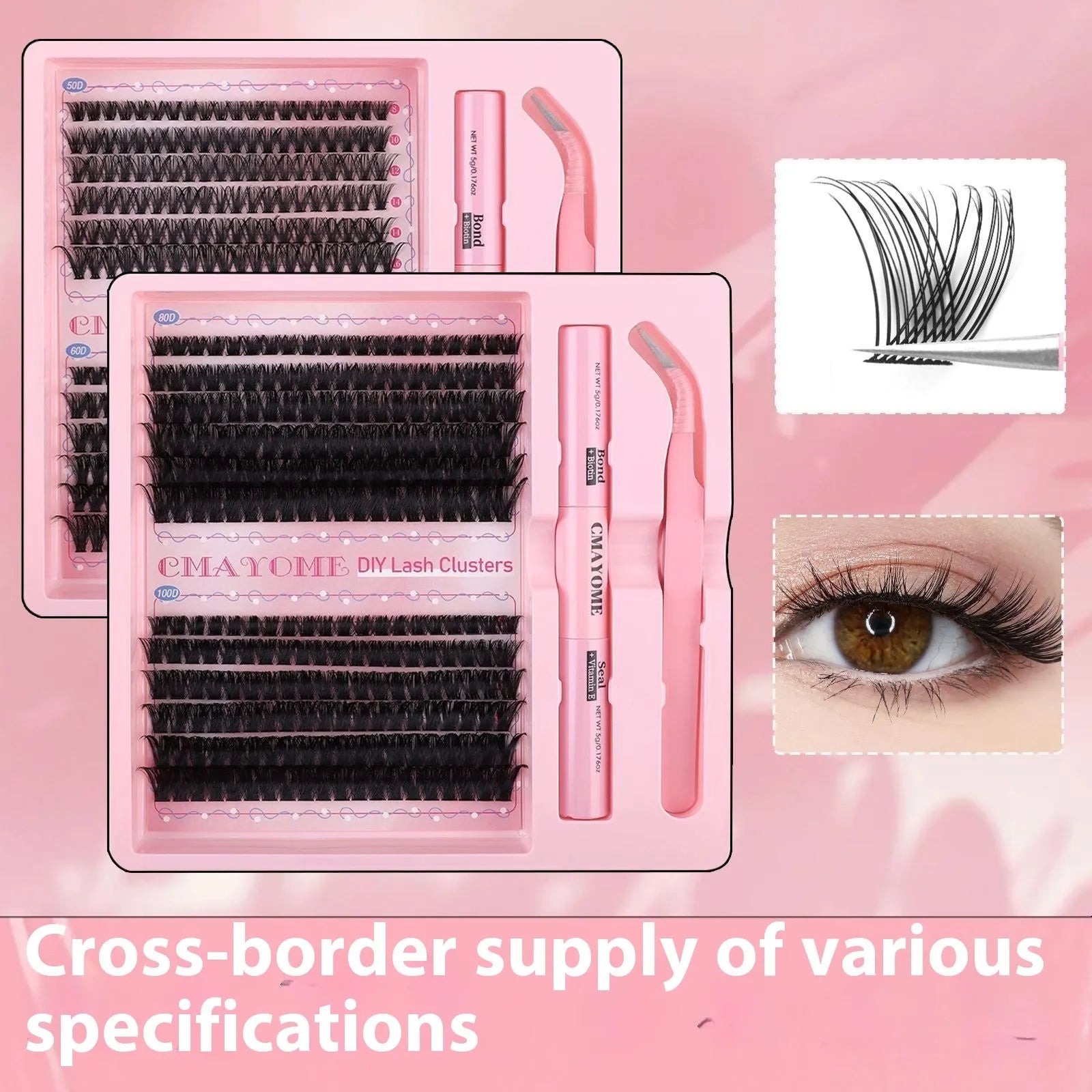 DIY single cluster false eyelashes individual artificial fibre lashes for custom volume