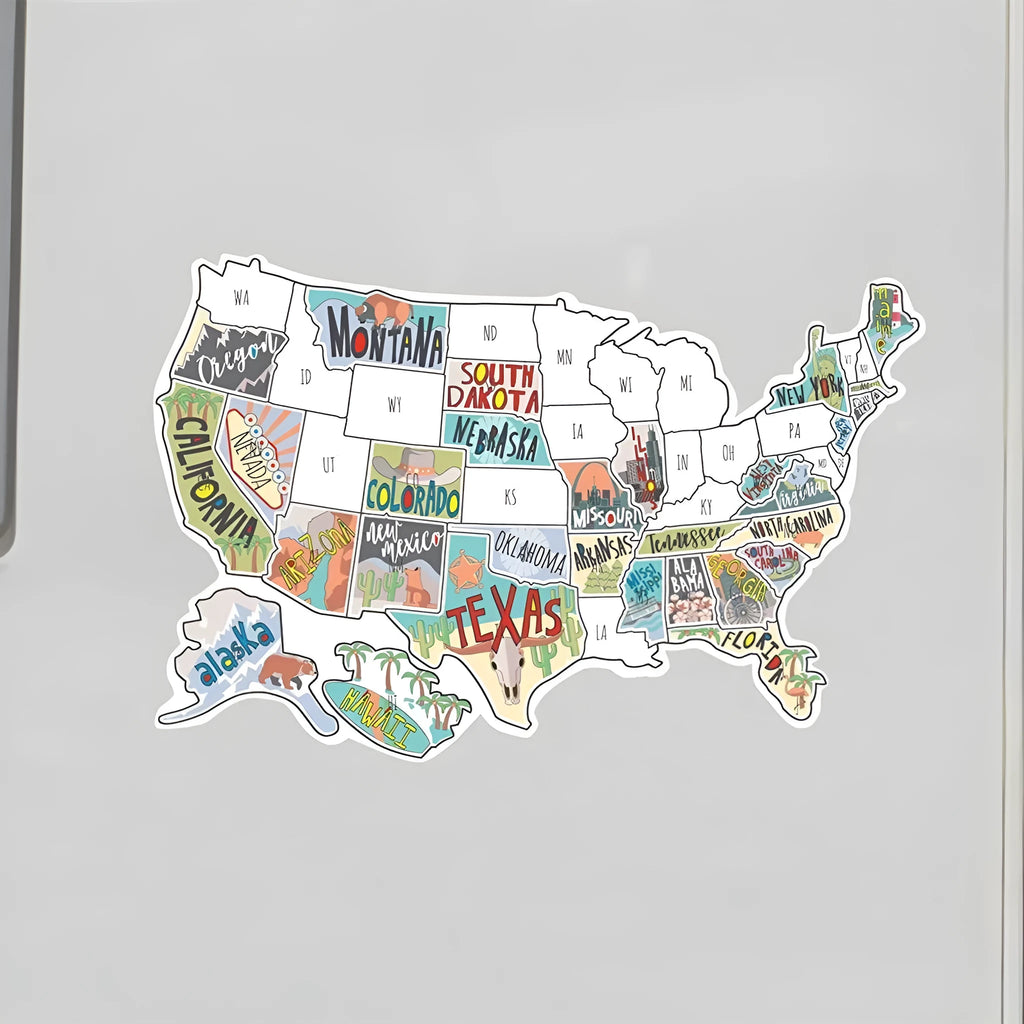 Travel-themed car sticker set with map design and letter stickers for vehicle decoration