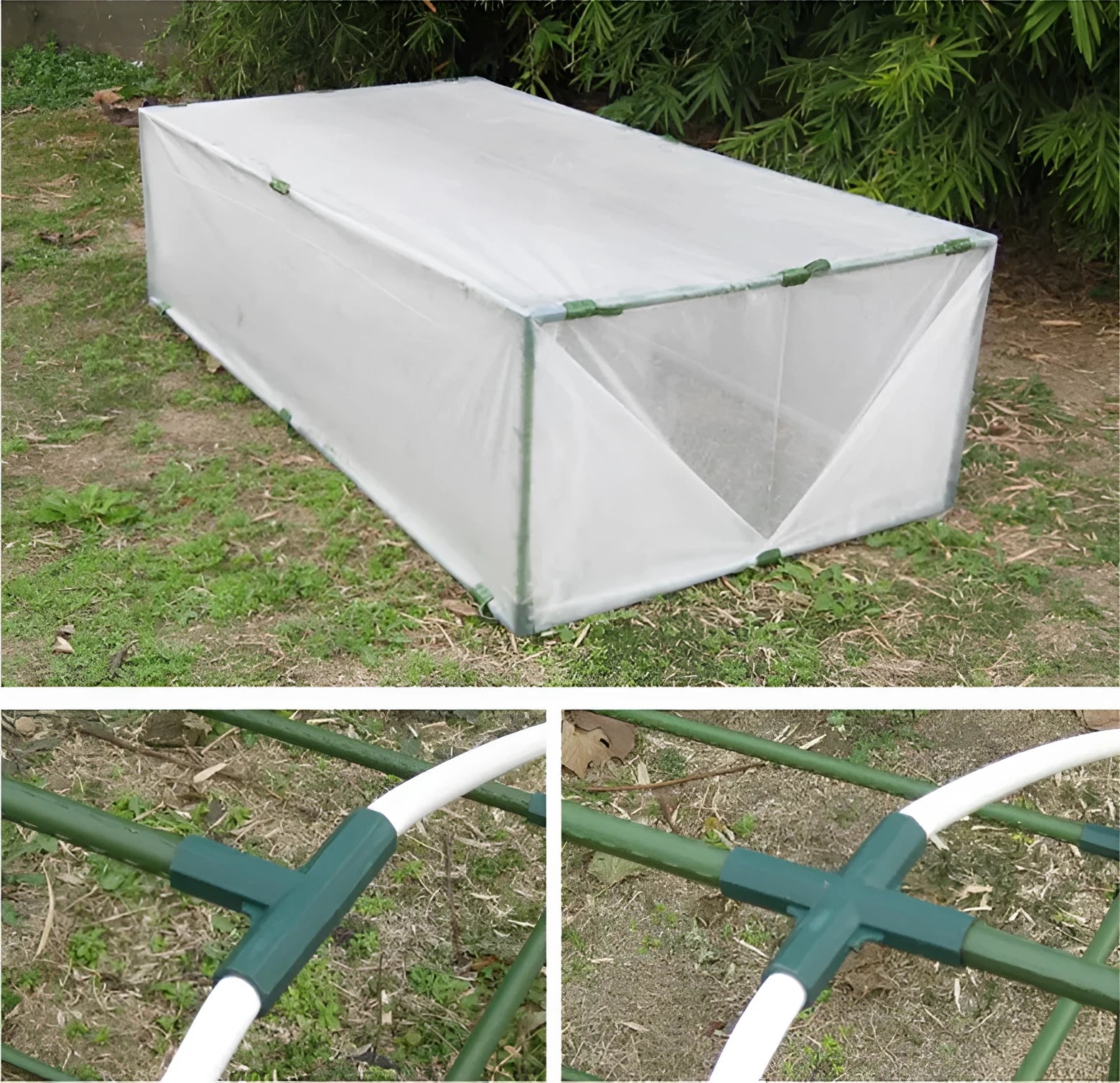 PP plastic plant support connector with 11mm diameter fitting for three-way and four-way garden stake connections