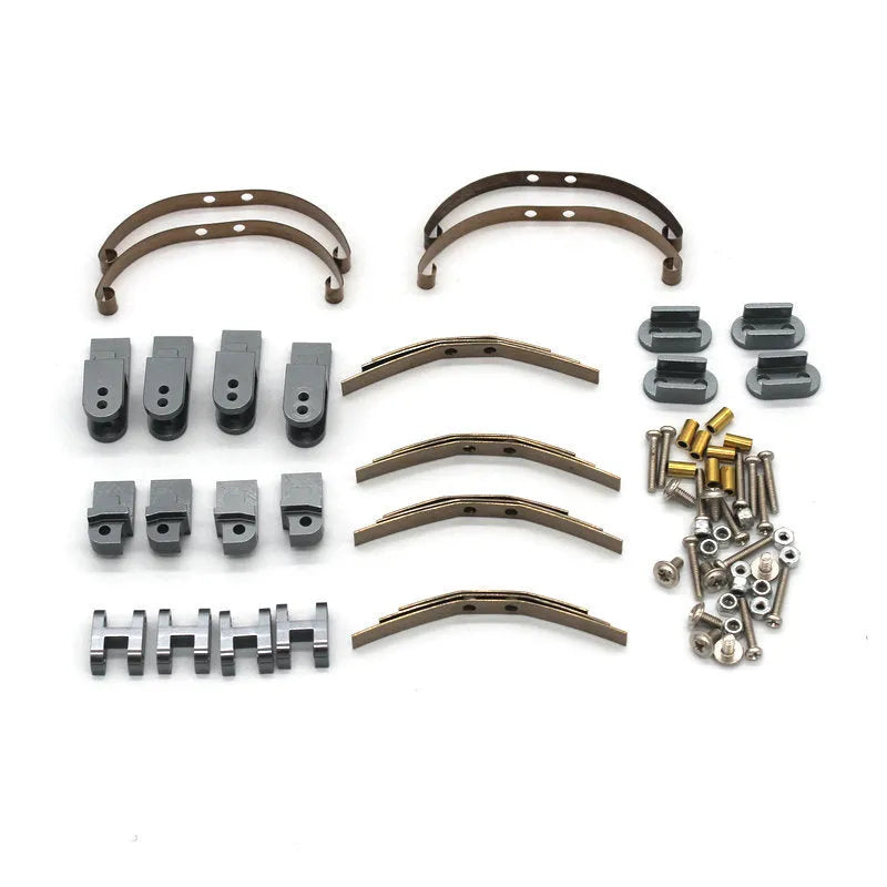 Alloy military remote control car accessories with grey metal components and black tyres
