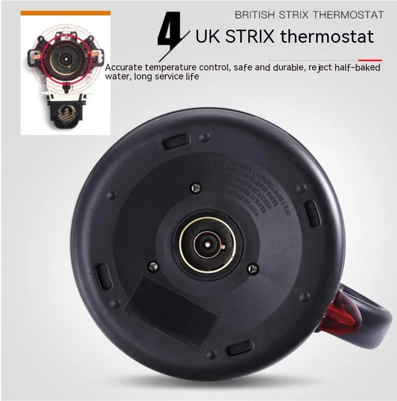 Stainless steel automatic electric kettle in gold colour with touch controls and 1 litre capacity