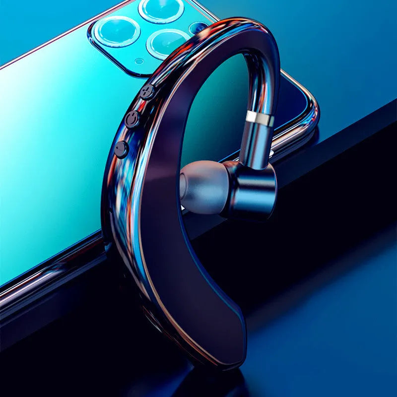 Wireless Bluetooth unilateral in-ear earphone in black or blue with rotatable design